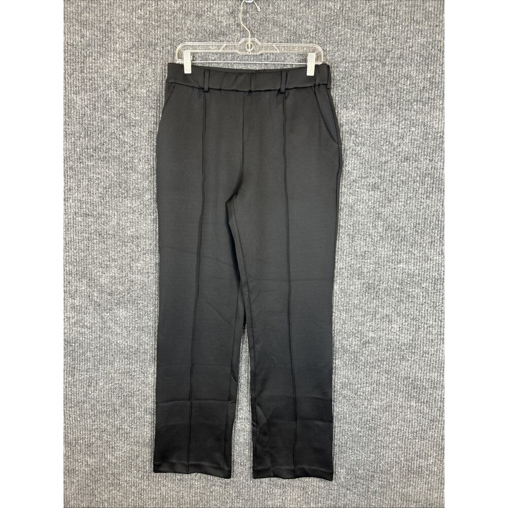 Isaac Mizrahi Live Selma Blair Straight Leg Pants With Pull Loops Black Small